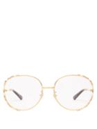 Matchesfashion.com Gucci - Oversized Round Metal Glasses - Womens - Gold