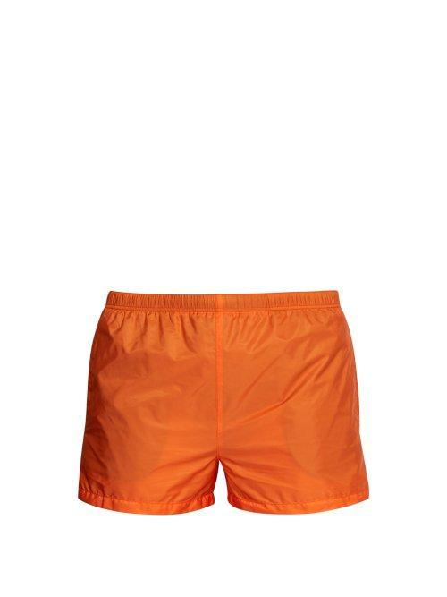 Matchesfashion.com Prada - Nylon Swim Shorts - Mens - Orange