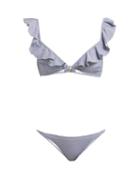 Matchesfashion.com Melissa Odabash - Brazil Striped Bikini - Womens - Navy Print