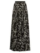 Giambattista Valli Floral-print Pleated Silk Maxi Skirt