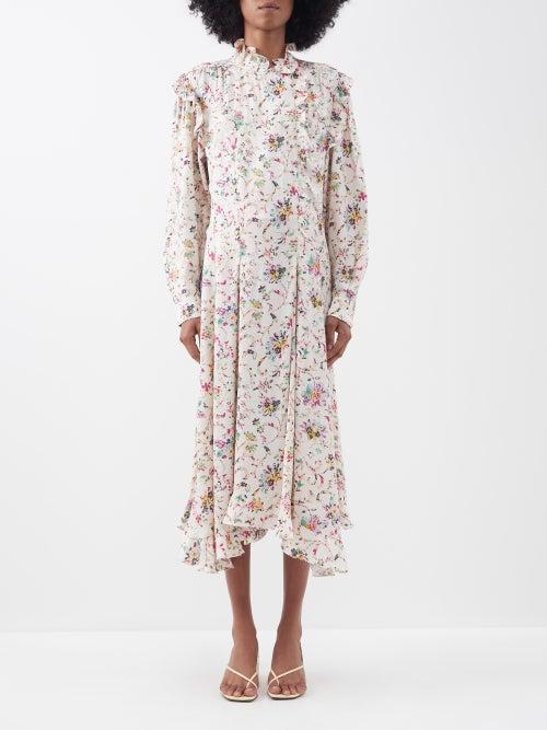 Isabel Marant Toile - Bianca Floral-jacquard Midi Dress - Womens - Multi