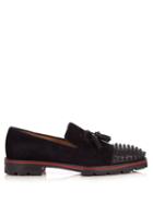 Christian Louboutin Rossini Spike-embellished Suede Loafers
