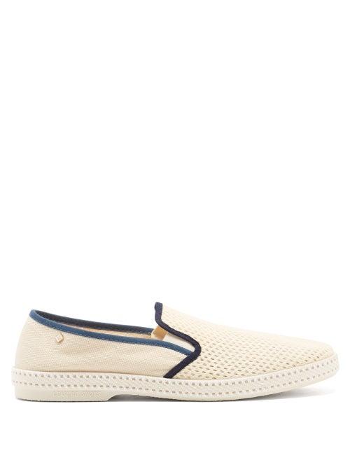 Matchesfashion.com Rivieras - Classic Match Tour Du Monde Canvas Loafers - Mens - Light Beige
