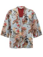 Matchesfashion.com Nipoaloha - Cockerel-print V-neck Shirt - Mens - Blue Multi