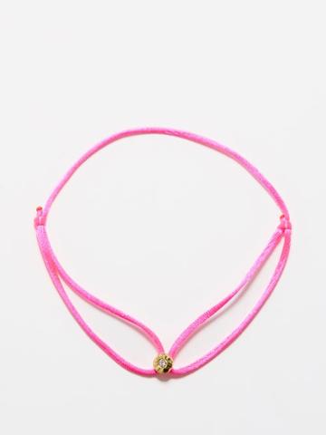 Octavia Elizabeth - Parachute Diamond & 18kt Gold Cord Bracelet - Womens - Pink Multi