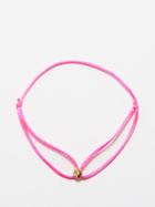 Octavia Elizabeth - Parachute Diamond & 18kt Gold Cord Bracelet - Womens - Pink Multi
