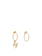Matchesfashion.com Theodora Warre - Mismatched H Charm Gold Plated Hoop Earrings - Womens - Gold