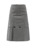 Matchesfashion.com Vetements - Check Wool-blend Midi Skirt - Womens - Grey
