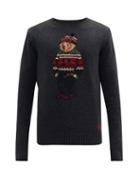 Matchesfashion.com Polo Ralph Lauren - Jacquard-bear Wool Sweater - Mens - Dark Grey