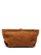 Ladies Bags Khaite - Aimee Suede Clutch Bag - Womens - Tan