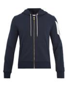 Matchesfashion.com Moncler - Hooded Zip Through Cotton Sweatshirt - Mens - Navy