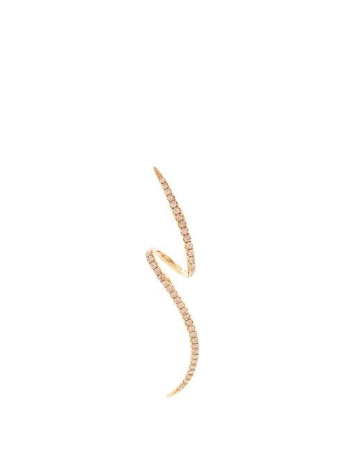 Matchesfashion.com Anissa Kermiche - Tourbillon Diamond & 14kt Gold Left Single Earring - Womens - Yellow Gold