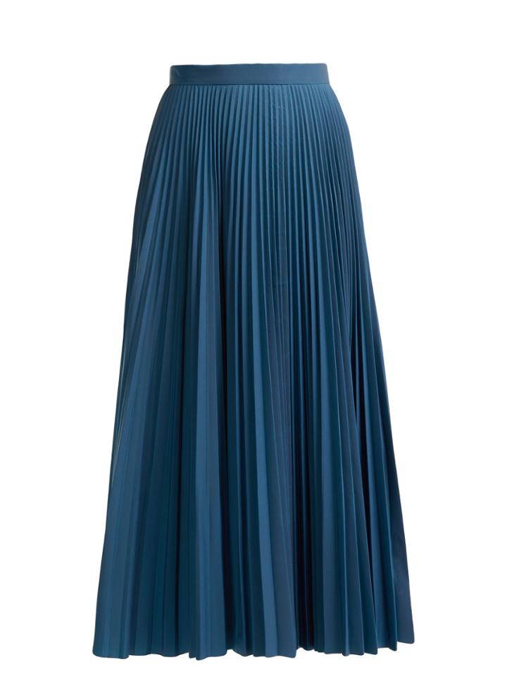 Maison Margiela Metallic Pleated Crepe Midi Skirt