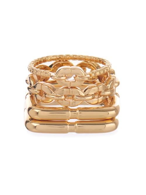 Diane Von Furstenberg Set Of Four Gold-plated Rings