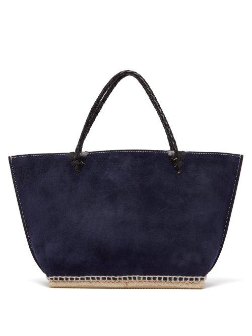 Matchesfashion.com Altuzarra - Espadrille Suede Tote Bag - Womens - Navy