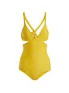 Matchesfashion.com Ephemera - Cross Back Swimsuit - Womens - Yellow