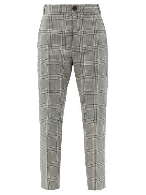 Matchesfashion.com Vivienne Westwood - High-rise Prince Of Wales-check Wool Trousers - Womens - Grey