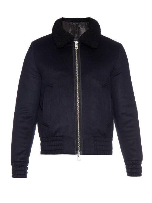 Ami Shearling-collar Wool-blend Jacket