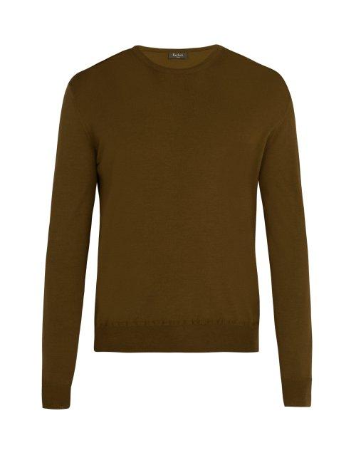 Matchesfashion.com Berluti - Crew Neck Wool Sweater - Mens - Brown