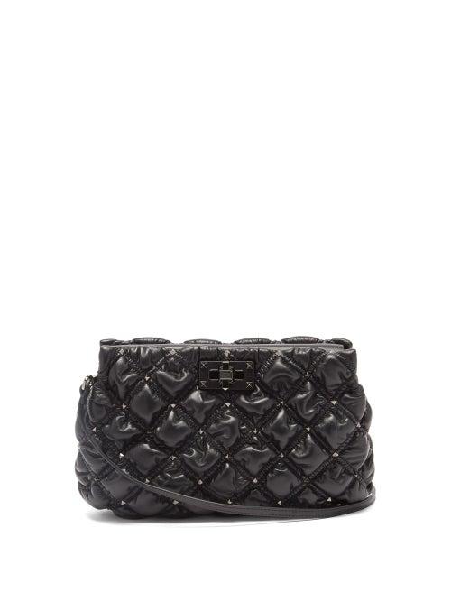 Matchesfashion.com Valentino Garavani - Spikeme Medium Quilted-leather Cross-body Bag - Womens - Black