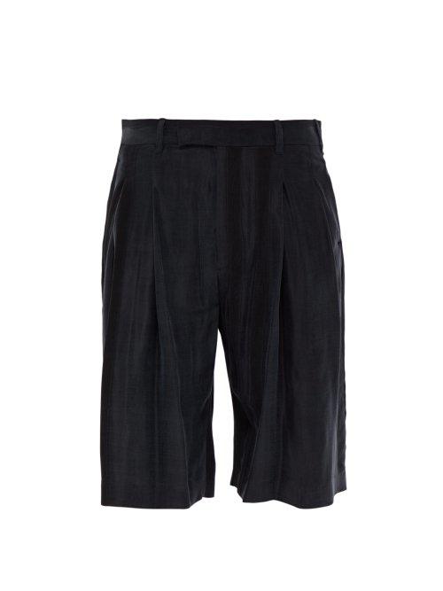 Matchesfashion.com Ann Demeulemeester - Wide Leg Washed Satin Shorts - Mens - Black