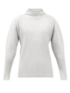 Homme Pliss Issey Miyake - Roll-neck Pleated-jersey Long-sleeved Top - Mens - Grey