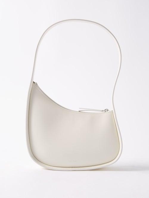 The Row - Half Moon Small Leather Shoulder Bag - Womens - Ivory