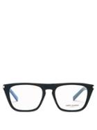 Matchesfashion.com Saint Laurent - Flat-top Acetate Glasses - Womens - Black