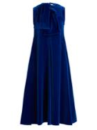 Maison Rabih Kayrouz Sleeveless Neck-tie Cotton-velvet Midi Dress