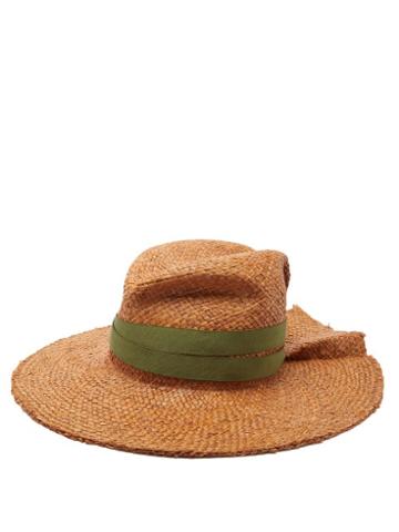 Matchesfashion.com Lola Hats - First Aid Raffia Wide-brim Hat - Womens - Brown Multi