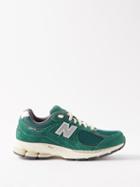 New Balance - 2002r Mesh And Suede Trainers - Womens - Green