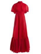 Matchesfashion.com Giambattista Valli - Cut Out Bodice Silk Crepe De Chine Gown - Womens - Fuchsia