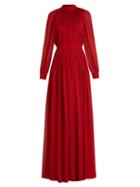 Maison Rabih Kayrouz Gathered Silk-mousseline Gown
