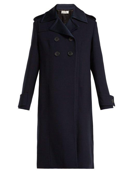 Matchesfashion.com Wales Bonner - Double Breasted Felt Coat - Womens - Navy