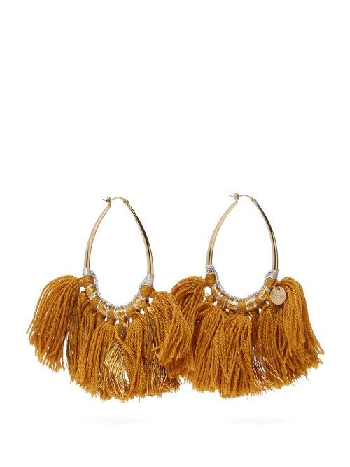Matchesfashion.com Missoni - Tasselled Lurex Hoop Earrings - Womens - Gold