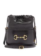 Matchesfashion.com Gucci - 1955 Horsebit Drawstring Leather Bucket Bag - Womens - Black