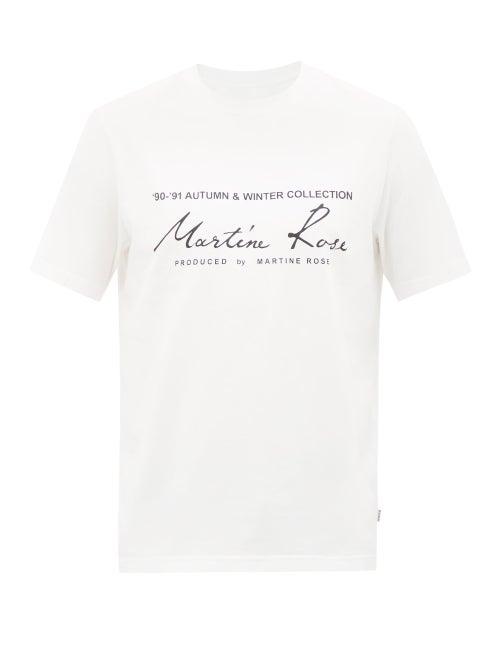 Martine Rose - Logo-print Cotton-jersey T-shirt - Mens - White
