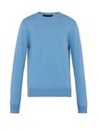 Matchesfashion.com Stella Mccartney - Crew Neck Cashmere And Wool Blend Sweater - Mens - Blue