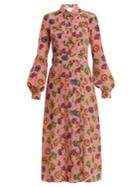 Stella Jean Graphic-print Pleat-front Silk Shirtdress