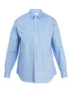 Comme Des Garçons Shirt Raw-edge Detailed Checked Cotton-poplin Shirt