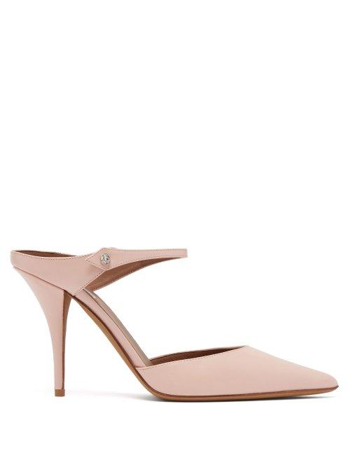 Matchesfashion.com Tabitha Simmons - Allie Point Toe Leather Mules - Womens - Light Pink