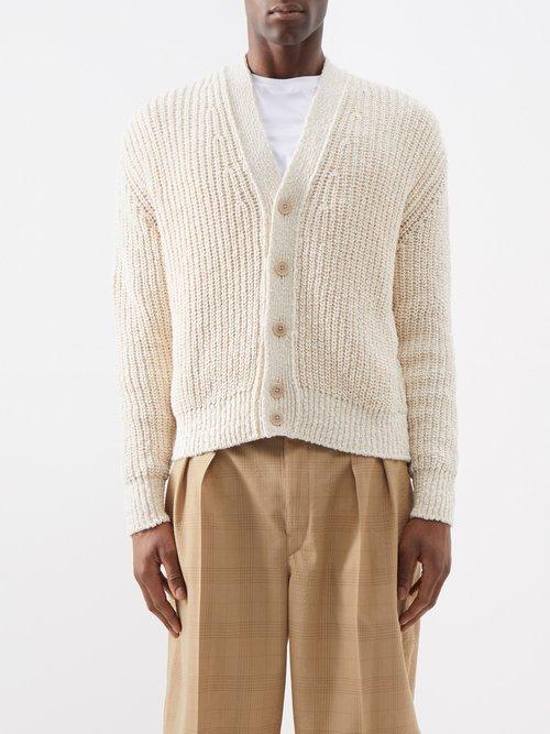Lemaire - Chunky Fisherman-rib Cotton Cardigan - Mens - Cream