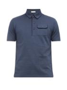Matchesfashion.com Etro - Jacquard Knit Cotton Polo Shirt - Mens - Blue