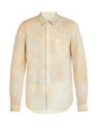 Matchesfashion.com 120% Lino - Hand Dyed Linen Shirt - Mens - Yellow Multi