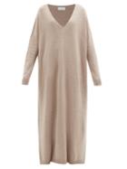 Raey - Clean V-neck Knit Dress - Womens - Beige