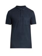 Lanvin Patch-pocket Cotton And Cashmere-blend Polo Shirt