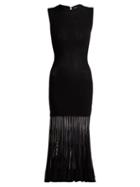 Matchesfashion.com Alexander Mcqueen - Ottoman Knit Midi Dress - Womens - Black