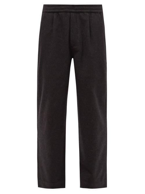 Matchesfashion.com Folk - Alber Wool-blend Cropped Trousers - Mens - Dark Grey