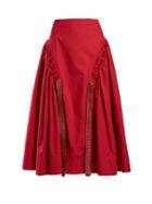 Matchesfashion.com Fendi - Ruched Cotton Skirt - Womens - Red