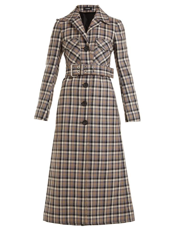 Kwaidan Editions Notch-lapel Checked Wool Coat